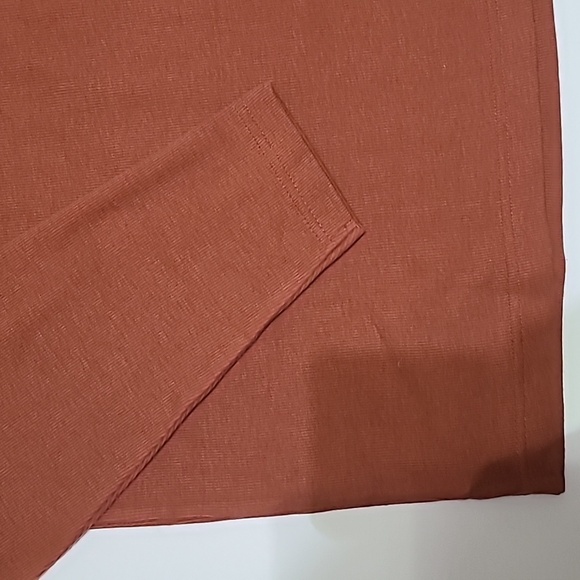 NWT JOSEPH ABBOUD Burnt Orange Ribbed Quarter Zip Pullover Shirt - Size XL - Picture 5 of 15